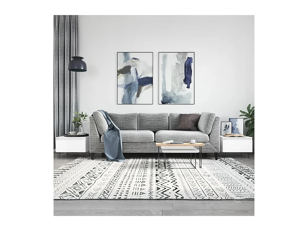 Mesa de centro | Mesa auxiliar madera maciza de mango negra 100x54x40 cm marrón SHL4658