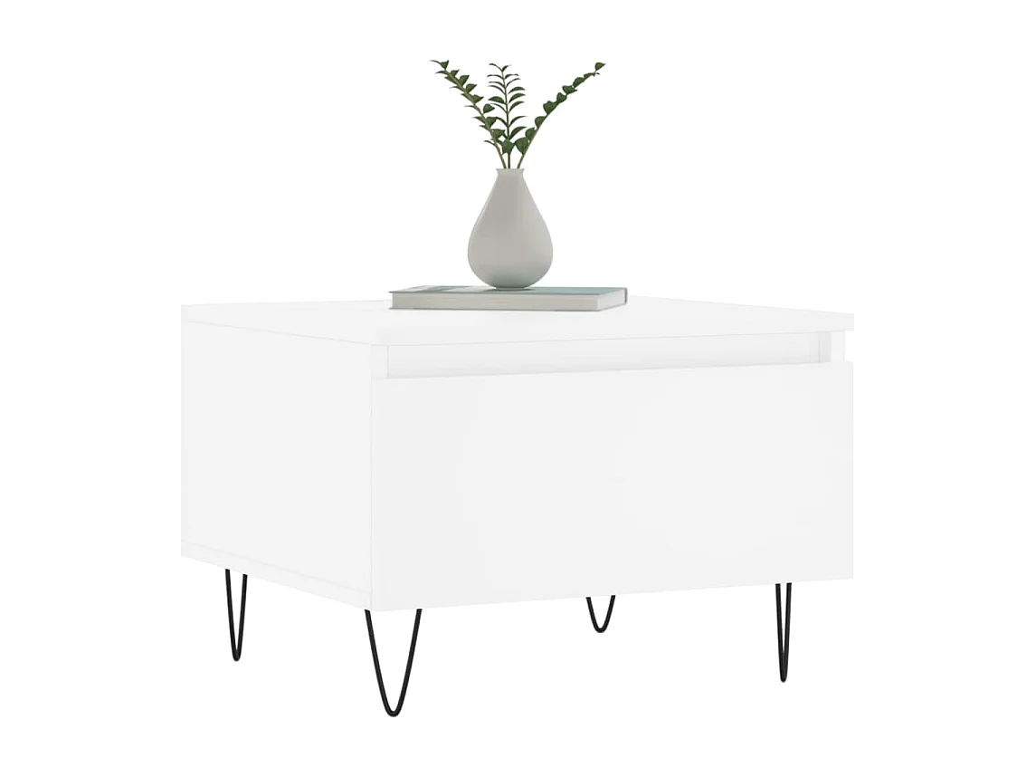 Couchtisch 2er Set-Sofatisch-Beistelltische Weiß 50x46x35 cm Holzwerkstoff SHL19985
