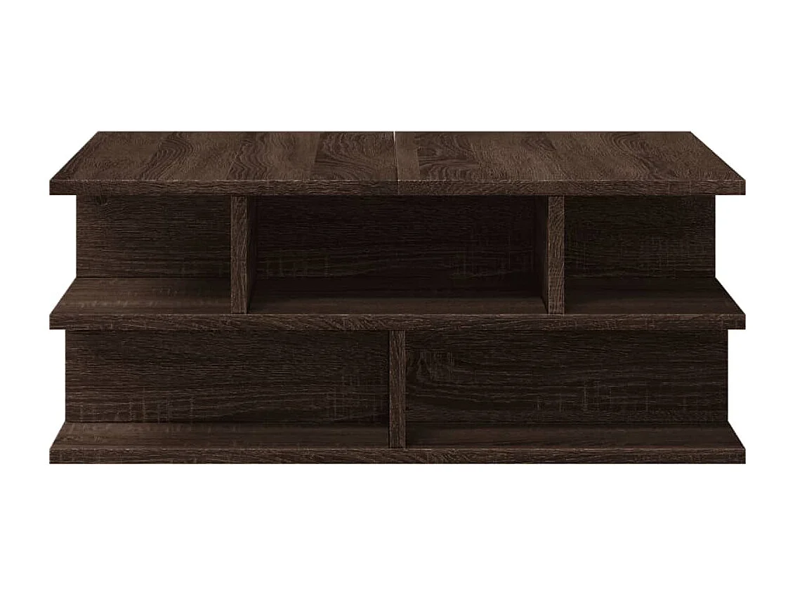 Mesa de centro-Mesa auxiliar de madera maciza de pino negro 60x61x32,5 cm SHL631834