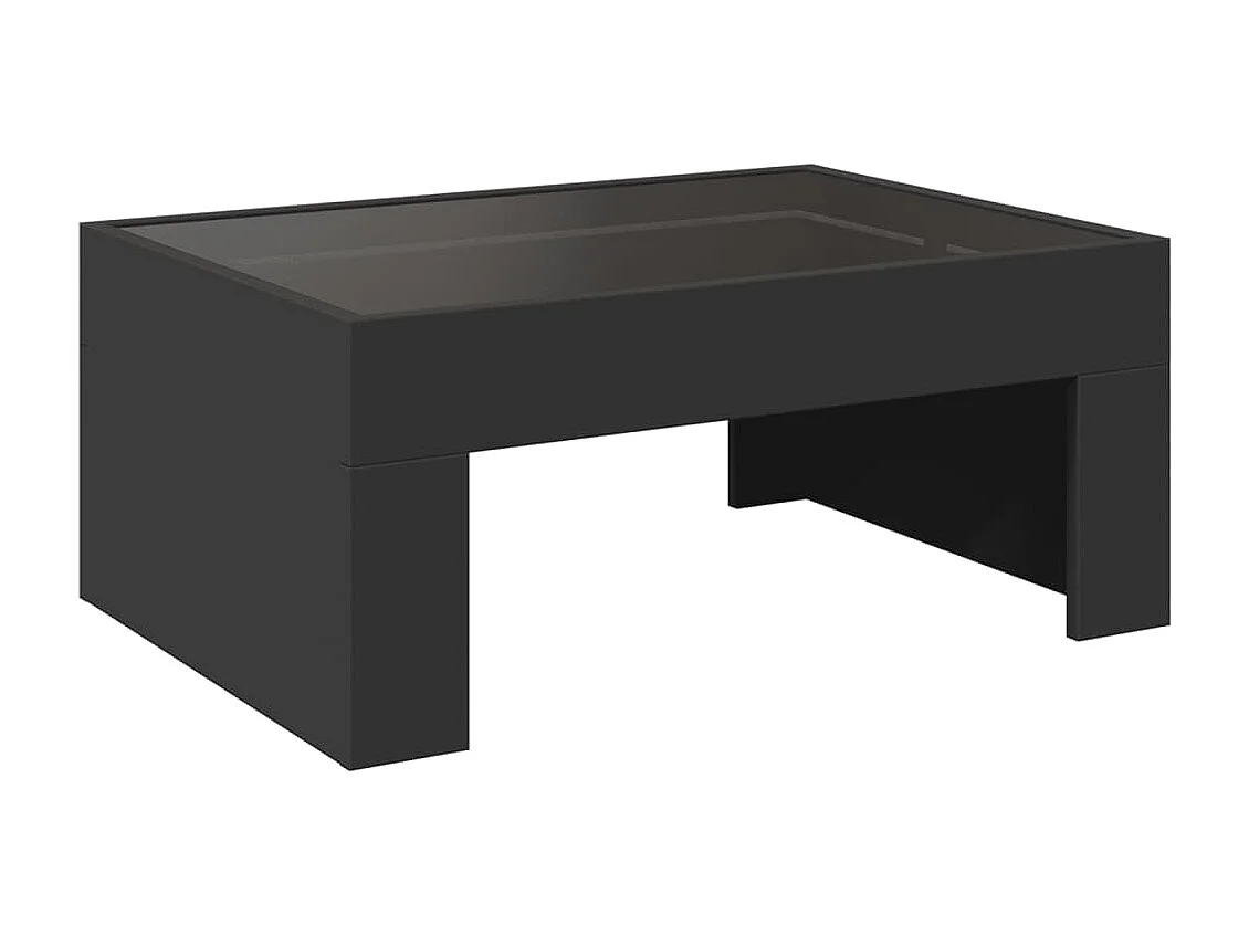 Couchtisch mit Infinity-LED | Beistelltische | Sofatisch Schwarz 70x50x30 cm SHL21605