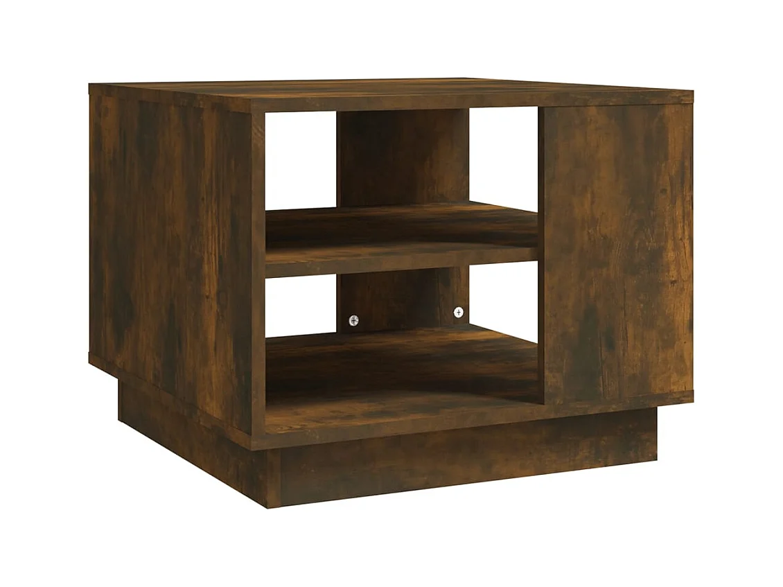 Table basse salon-Table d'appoint chêne fumé 55x55x43 cm bois d'ingénierie SHL44377