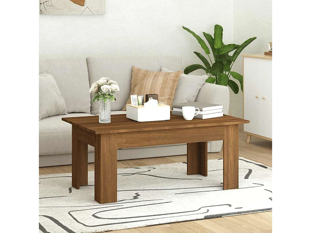 Couchtisch-Sofatisch-Beistelltische Braun Eichen-Optik 100x60x42 cm Holzwerkstoff SHL20488