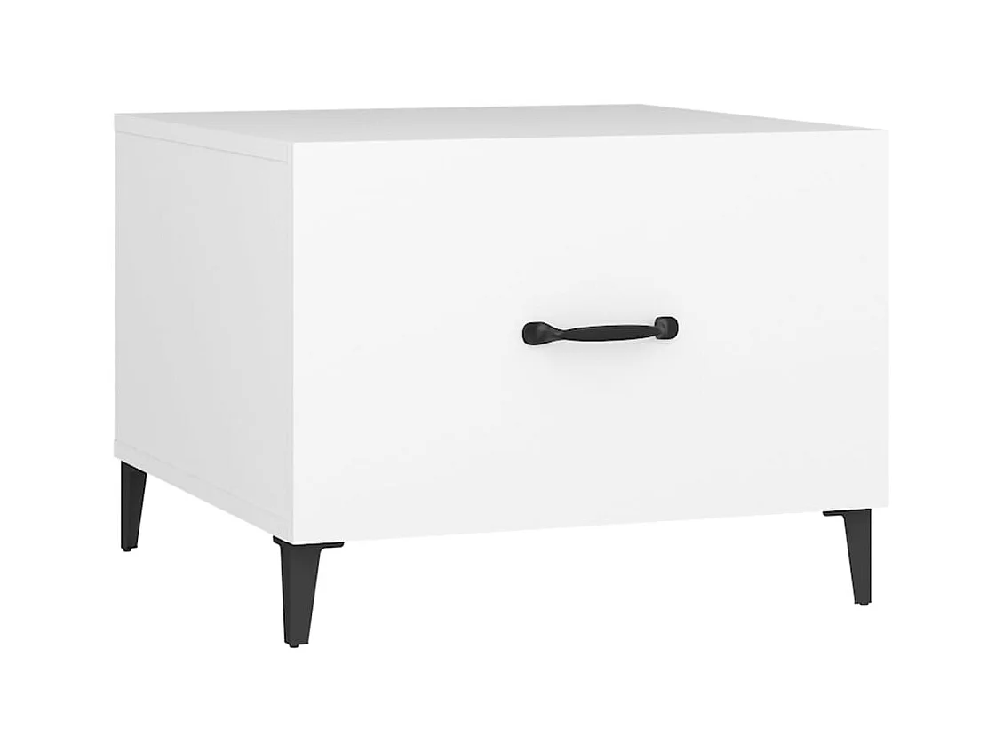 Table basse salon-Table d'appoint avec pieds en métal Blanc 50x50x40 cm SHL64791
