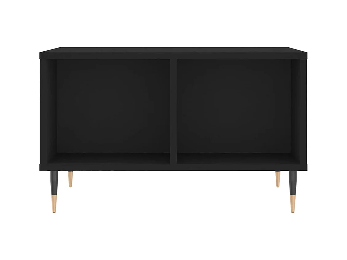 Mesa de centro | Mesa auxiliar madera de ingeniería y metal negro 80x80x30 cm SHL550