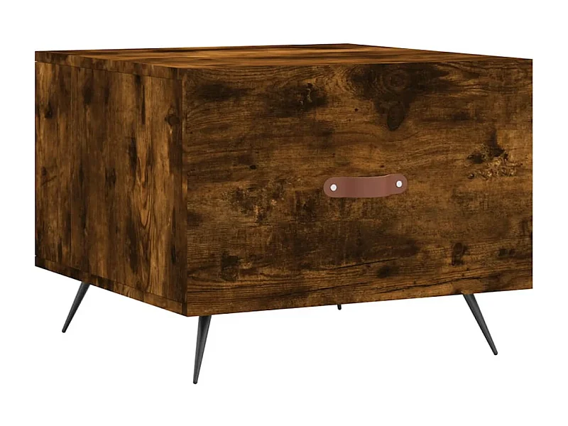 Tavolino da Salotto-Tavolino da Caffè Laterale Rovere Fumo 50x50x40 cm Legno Multistrato SHL8246