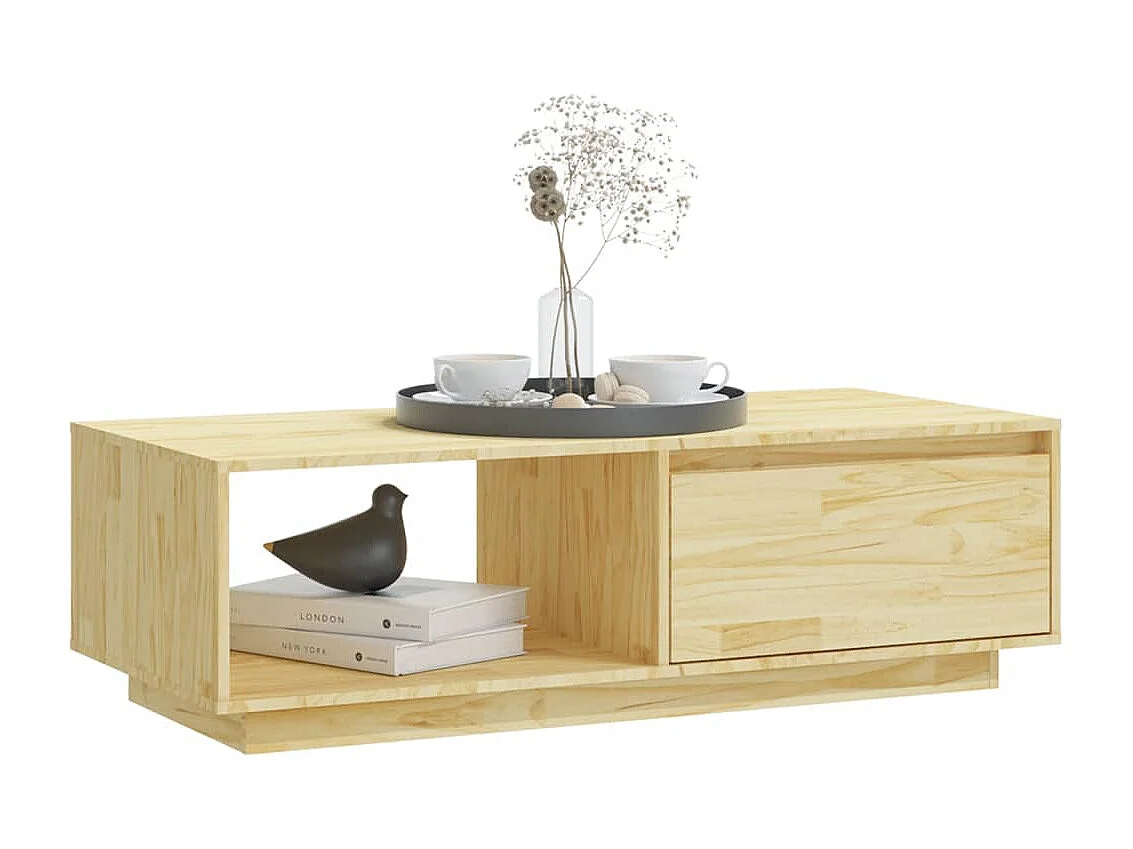 Couchtisch-Sofatisch-Beistelltische 110x50x33,5 cm Massivholz Kiefer SHL25684