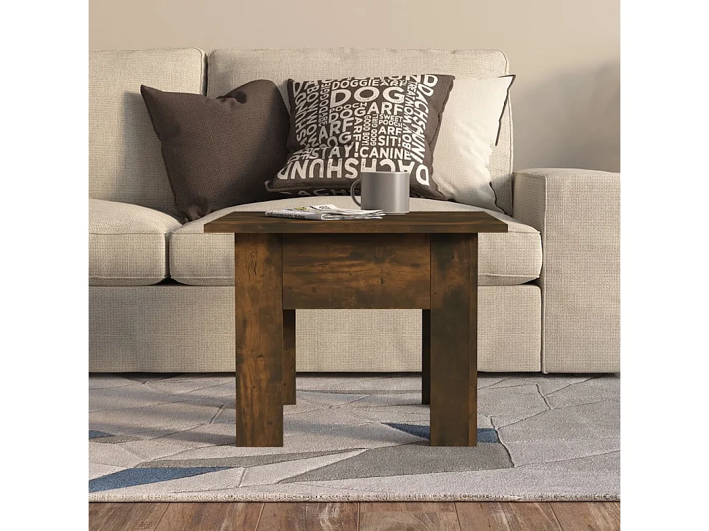 Table basse salon-Table d'appoint chêne fumé 55x55x42 cm bois d'ingénierie SHL63785