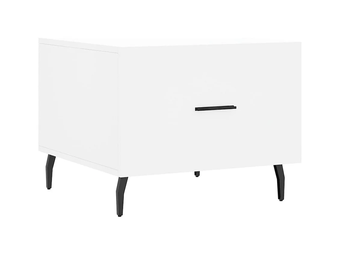 Mesa de centro | Mesa de apoio 50x50x40 cm derivados de madeira branco