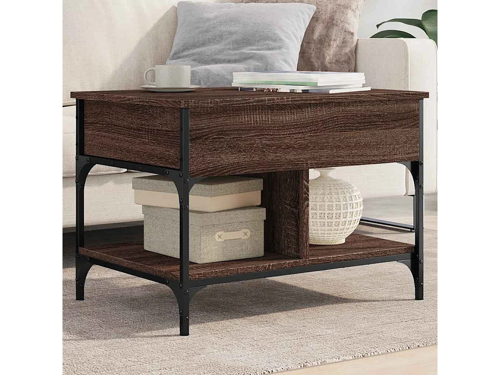 Mesa de centro-Mesa auxiliar de madera maciza reciclada 80x80x40 cm SHL3496