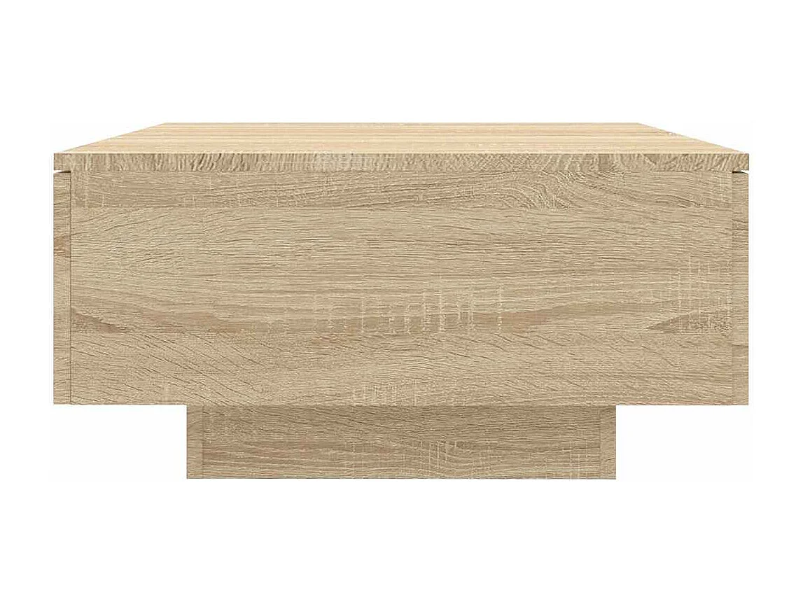 Mesa de centro | Mesa auxiliar con luces LED roble marrón 100x100x31 cm SHL786472