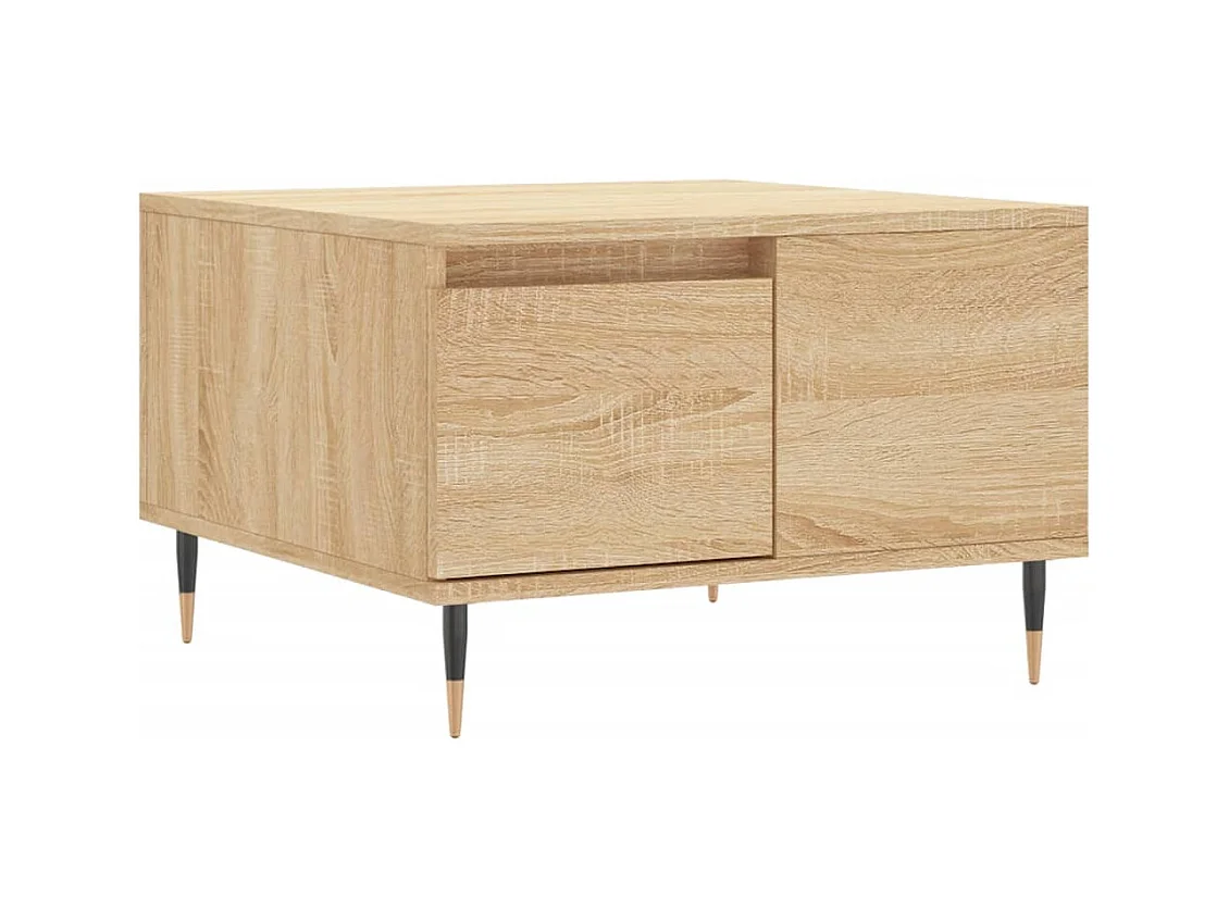 Mesa de centro | Mesa auxiliar madera ingeniería metal roble marrón 100x50x45cm SHL247767