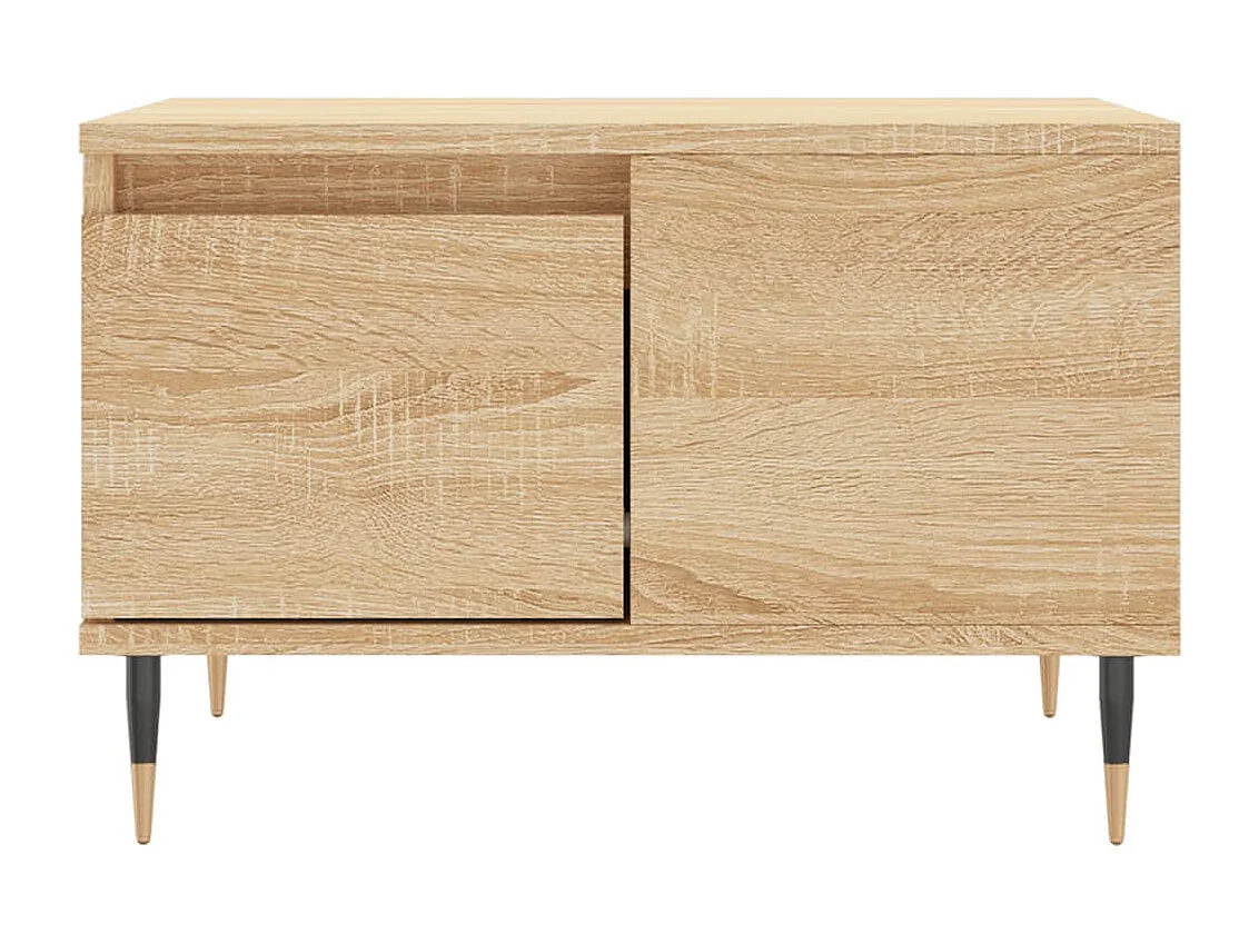 Mesa de centro | Mesa auxiliar madera ingeniería metal roble marrón 100x50x45cm SHL247767