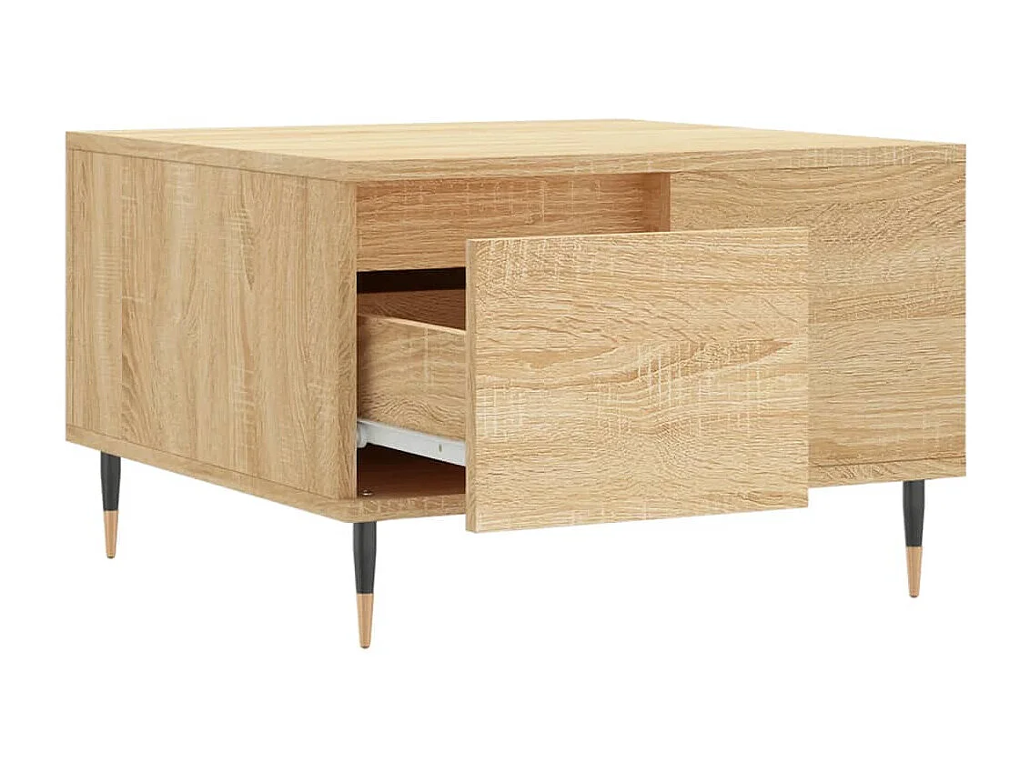 Mesa de centro | Mesa auxiliar madera ingeniería metal roble marrón 100x50x45cm SHL247767