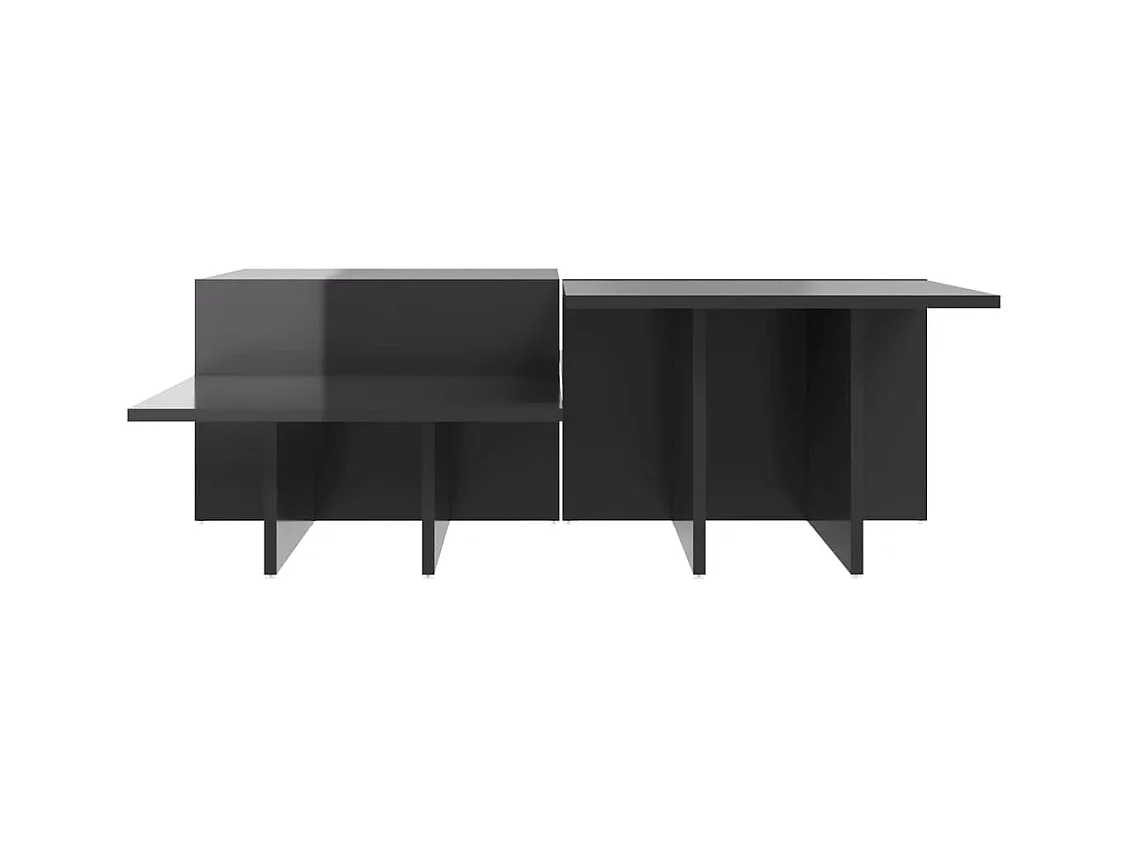 Tables basses salon-Tables d'appoint 2 pcs gris brillant bois d'ingénierie SHL53715