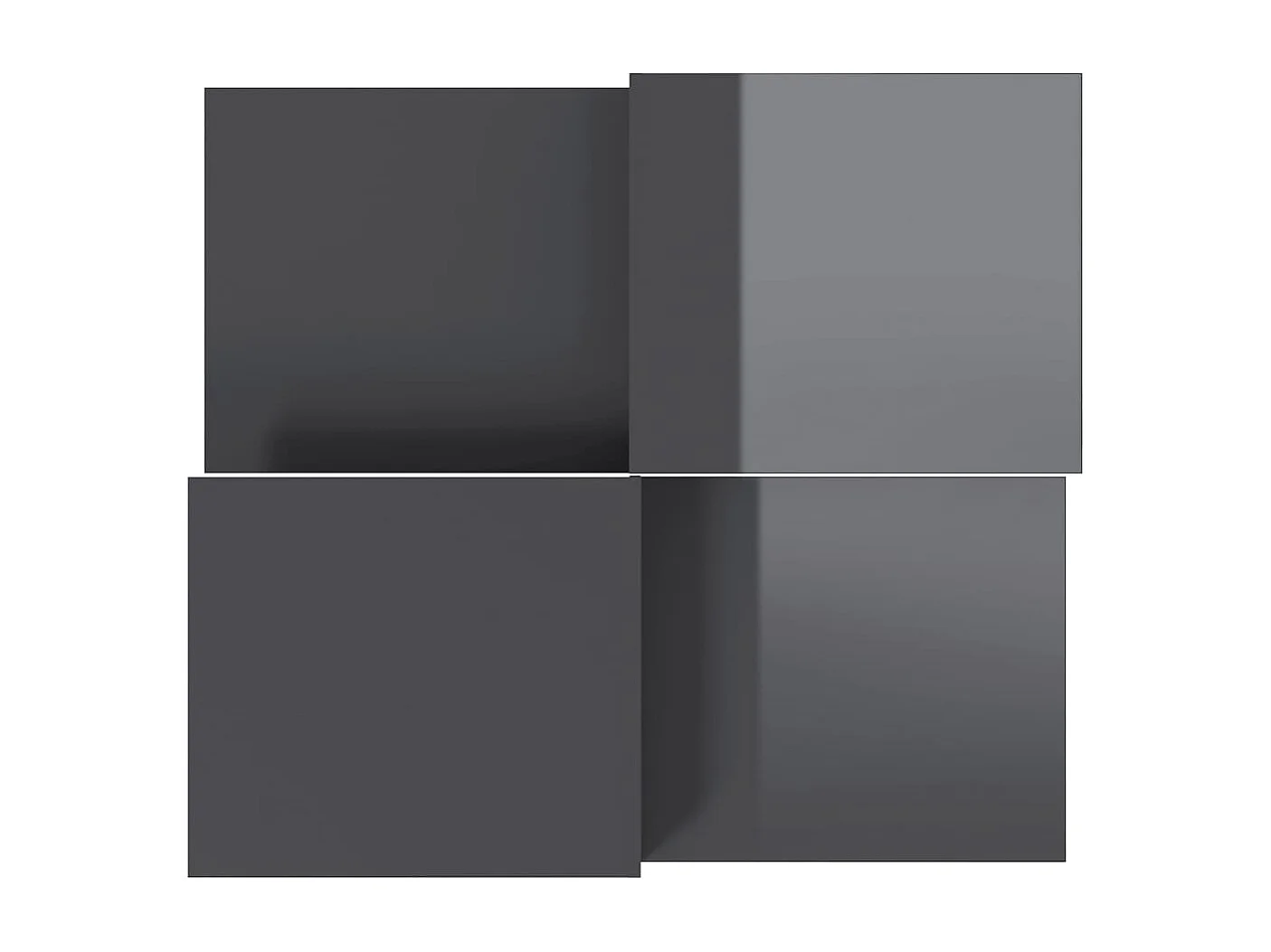 Couchtisch 2er Set-Sofatisch-Beistelltische Hochglanz-Grau Holzwerkstoff SHL25436