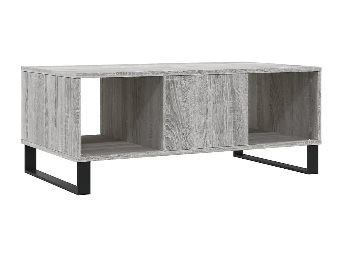 Mesa de centro | Mesa auxiliar madera ingeniería metal roble humo 100x57x35 cm SHL15802