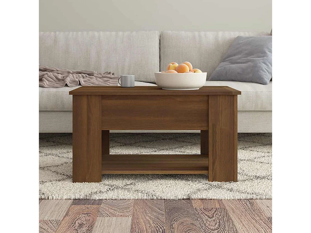 Mesa de centro | Mesa auxiliar madera de ingeniería roble marrón 79x49x41 cm SHL3318