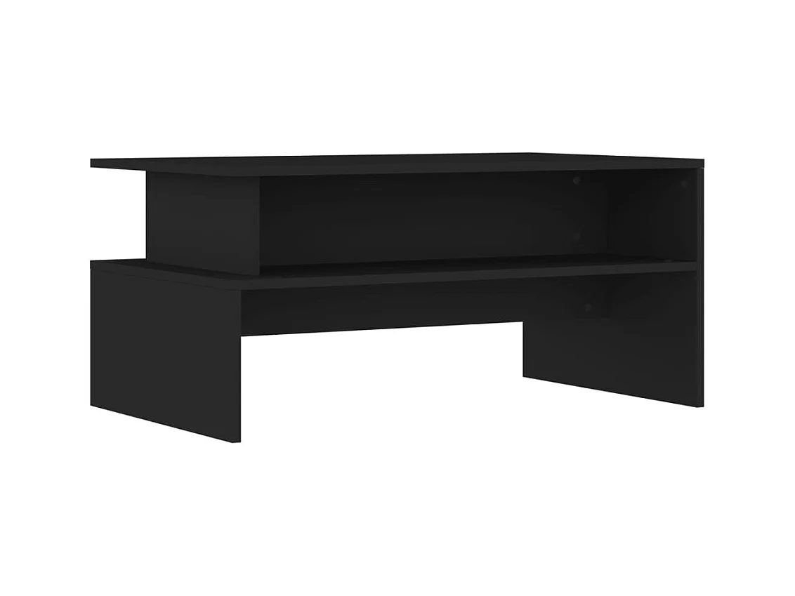 Table basse salon-Table d'appoint noir 90x55x42,5 cm bois d'ingénierie SHL59604