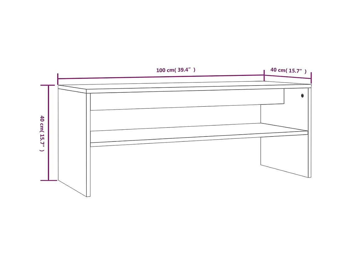 Table basse salon-Table d'appoint Chêne fumé 100x40x40 cm Bois d'ingénierie SHL73989