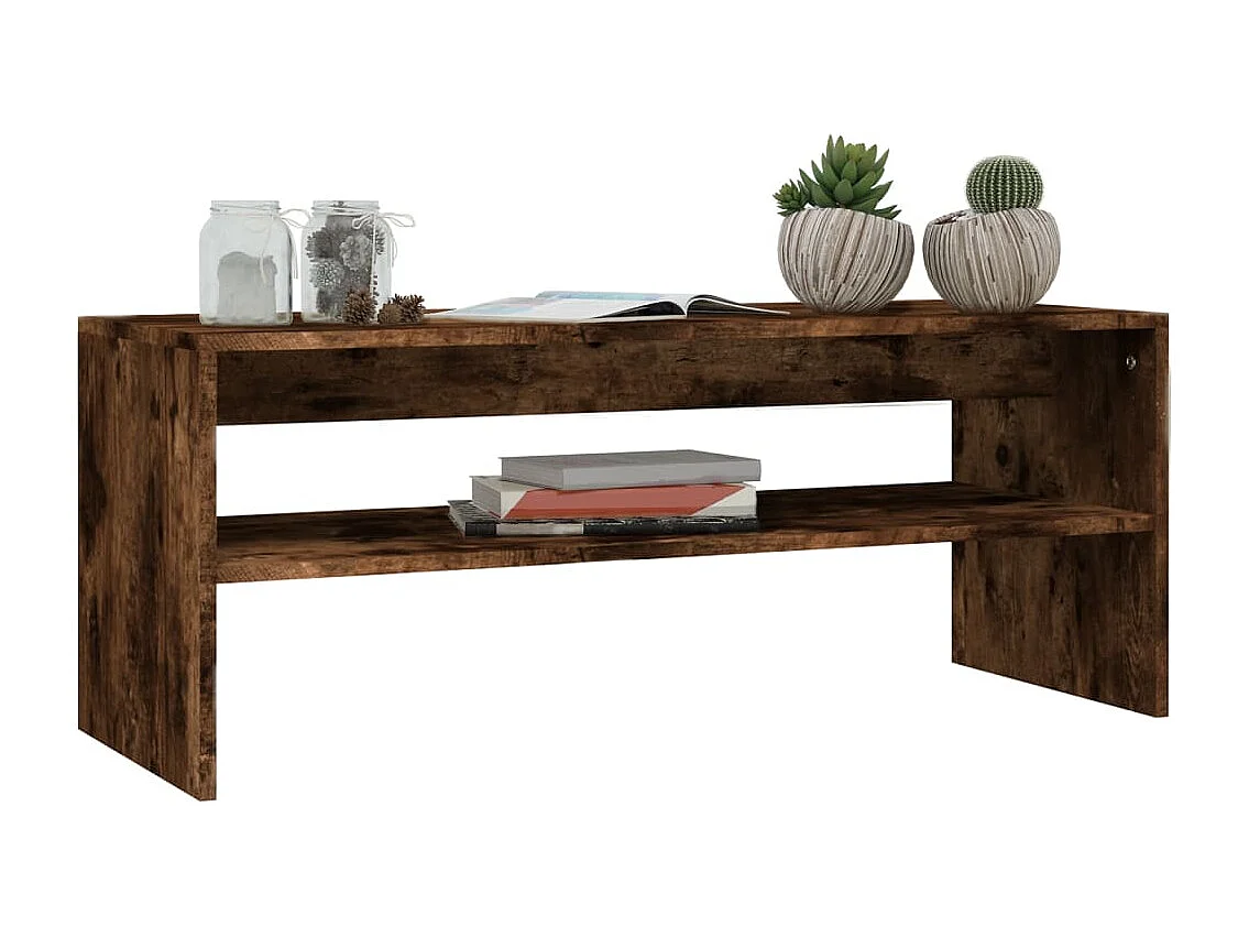 Table basse salon-Table d'appoint Chêne fumé 100x40x40 cm Bois d'ingénierie SHL73989