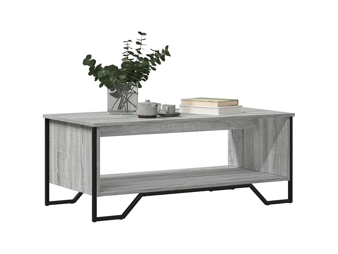 Mesa de centro-Mesa auxiliar madera maciza de mango negro marrón 80x50x40 cm SHL181