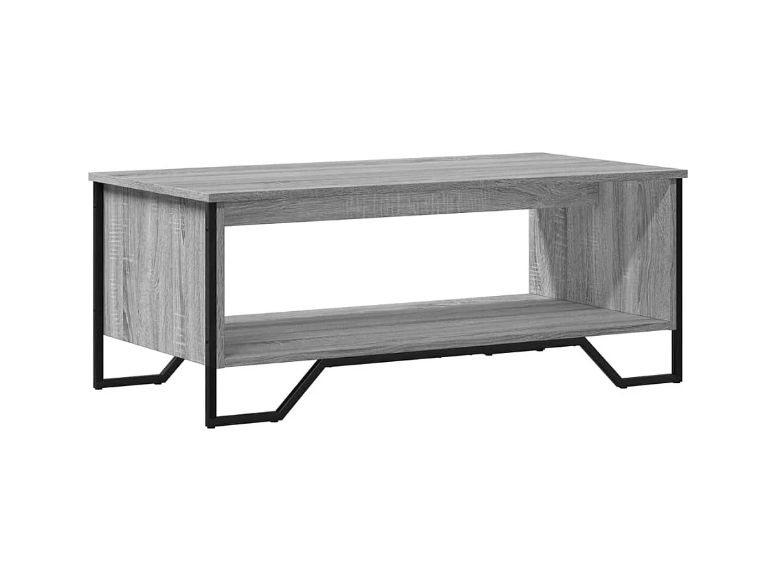 Mesa de centro-Mesa auxiliar madera maciza de mango negro marrón 80x50x40 cm SHL181