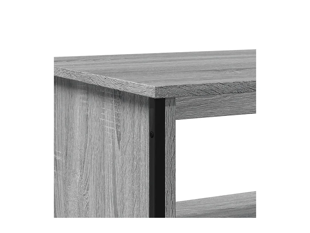 Mesa de centro-Mesa auxiliar madera maciza de mango negro marrón 80x50x40 cm SHL181