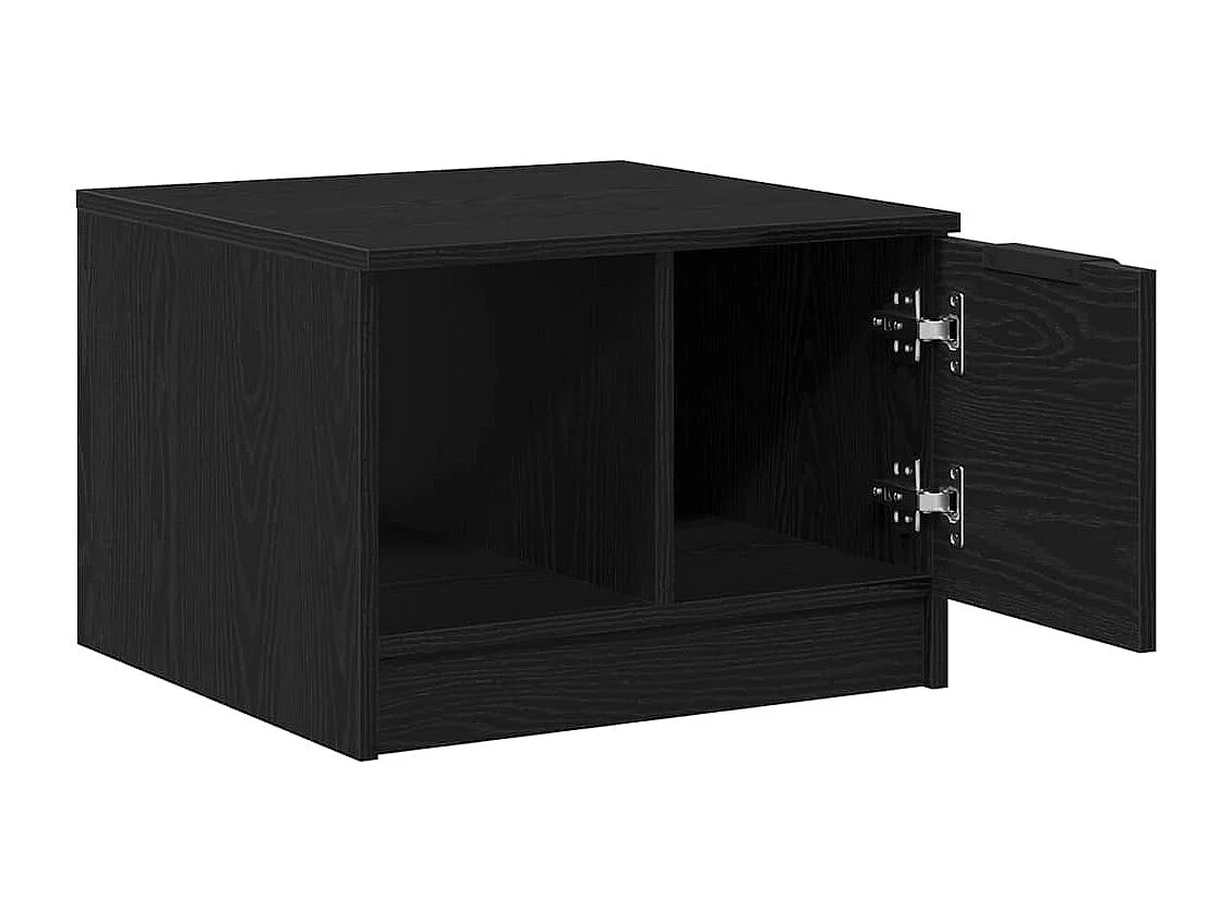 Tavolino da Salotto-Tavolino da Caffè Laterale with Drawer Rovere nero 50x50x36 cm SHL26401