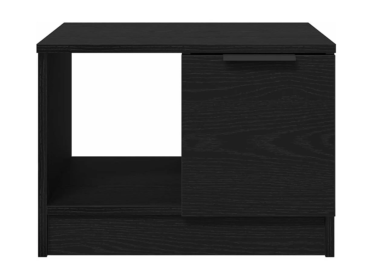 Tavolino da Salotto-Tavolino da Caffè Laterale with Drawer Rovere nero 50x50x36 cm SHL26401
