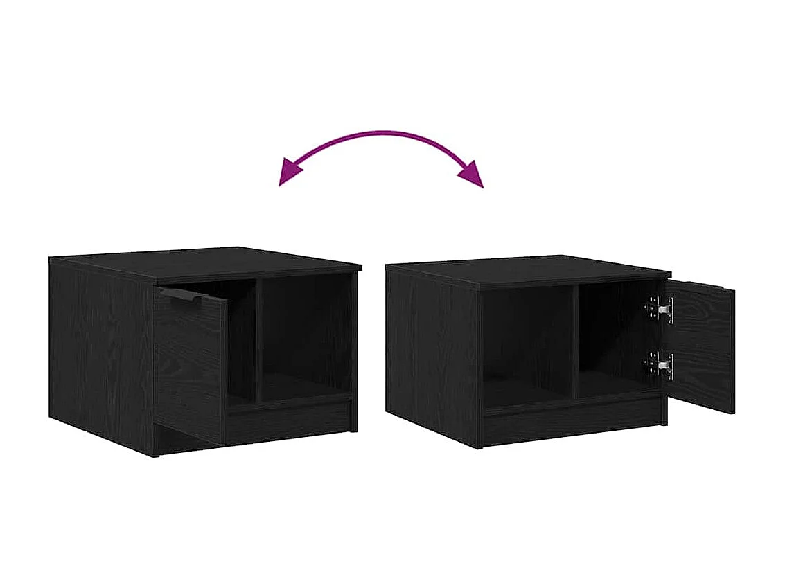 Tavolino da Salotto-Tavolino da Caffè Laterale with Drawer Rovere nero 50x50x36 cm SHL26401