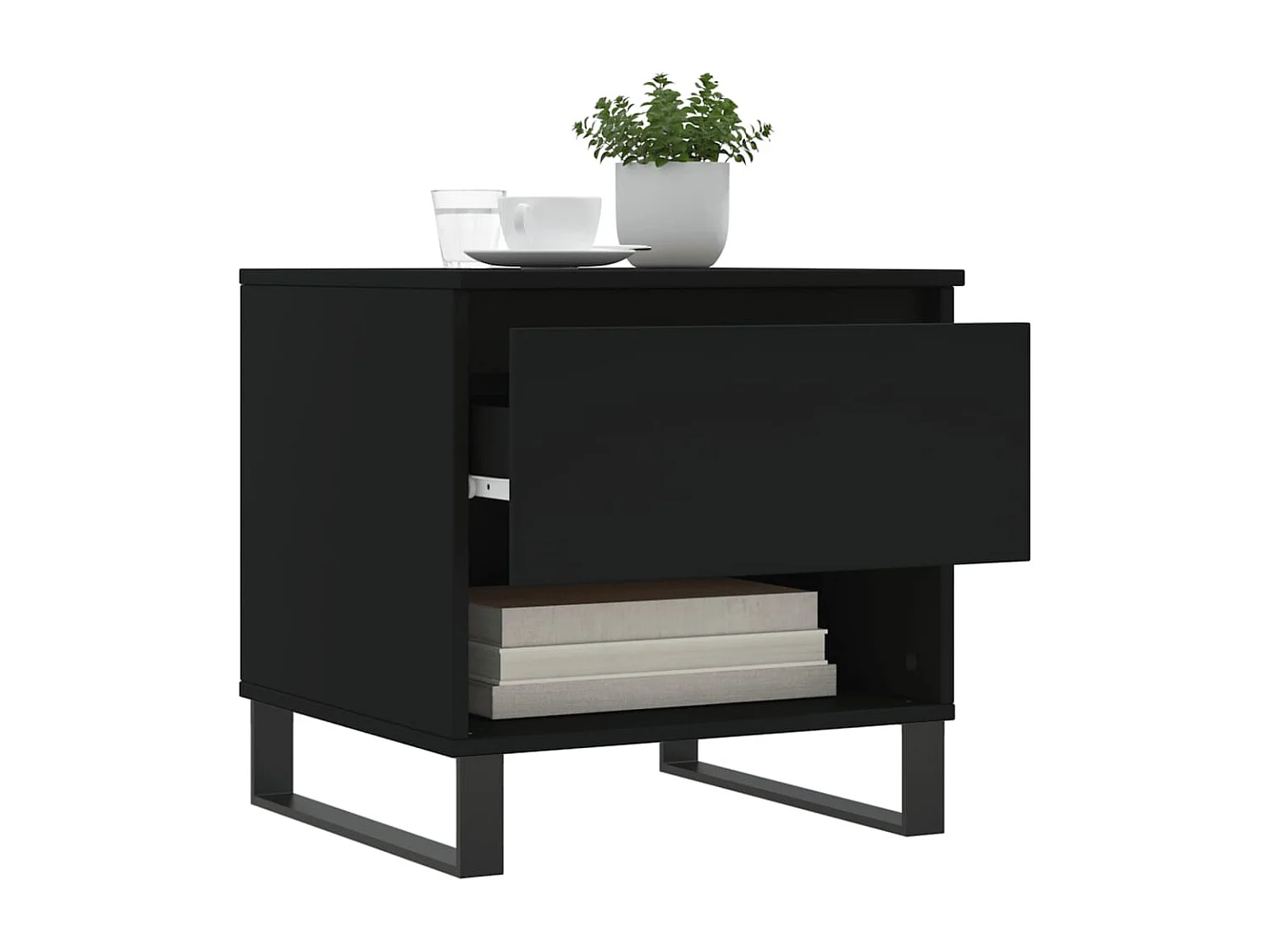 Couchtisch 2er Set-Sofatisch-Beistelltische Schwarz 50x46x50 cm Holzwerkstoff SHL76597