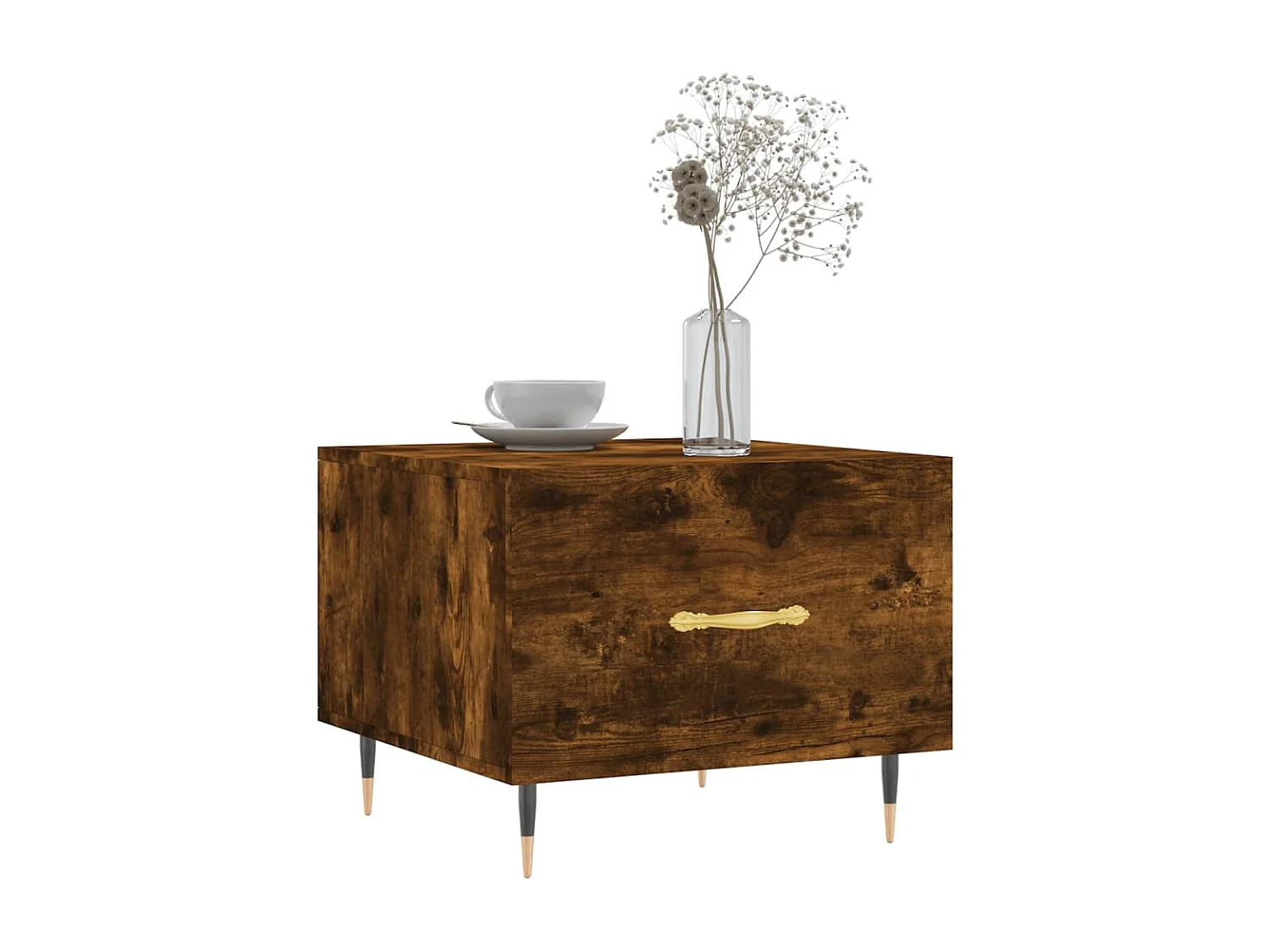 Tables basses salon-Tables d'appoint 2 pcs chêne fumé 50x50x40 cm bois d'ingénierie SHL84776