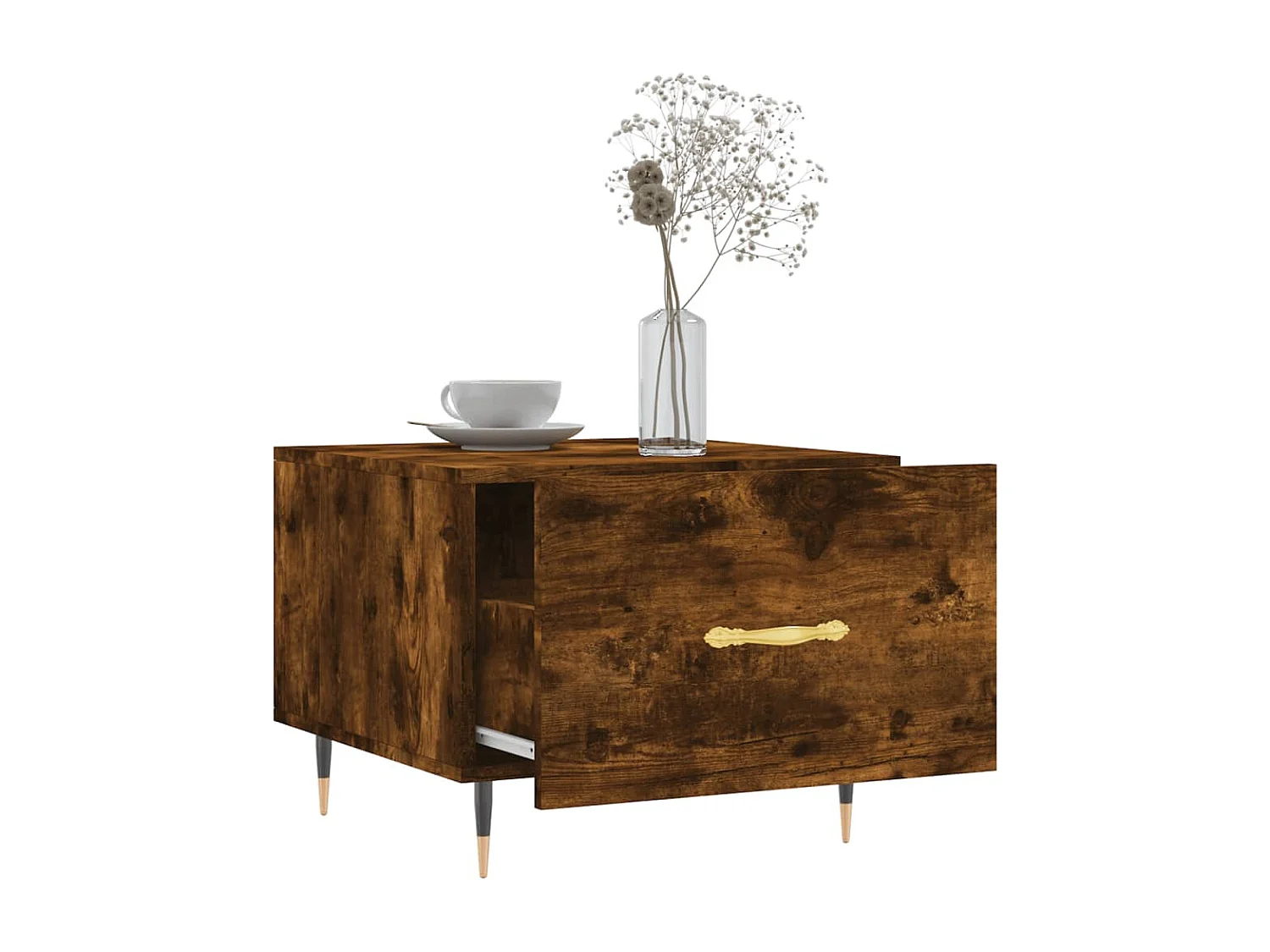 Tables basses salon-Tables d'appoint 2 pcs chêne fumé 50x50x40 cm bois d'ingénierie SHL84776