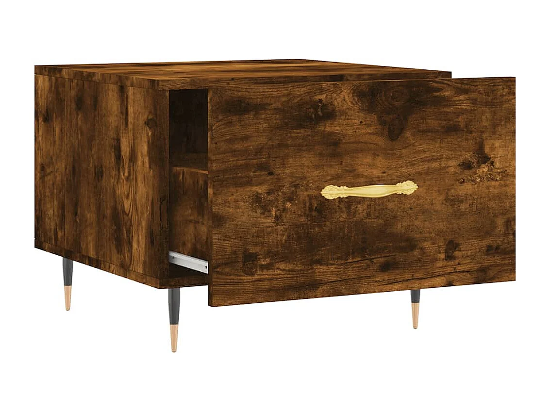 Tables basses salon-Tables d'appoint 2 pcs chêne fumé 50x50x40 cm bois d'ingénierie SHL84776