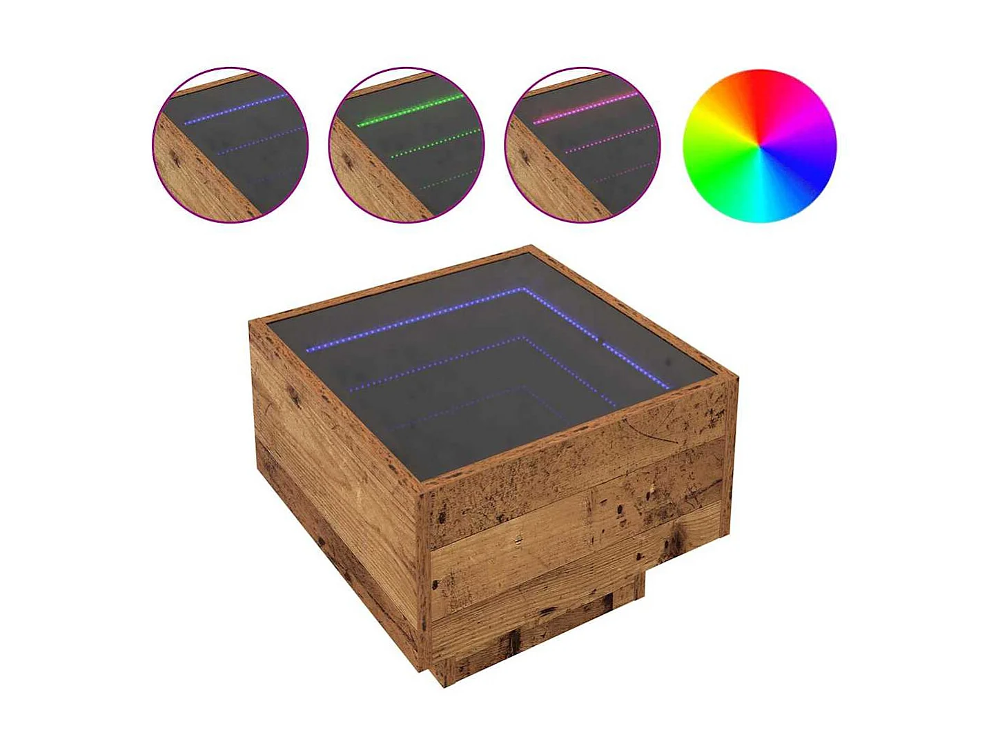 Couchtisch-Wohnzimmertisch-Beistelltische Altholz 40x40x30 cm Holzwerkstoff SHL88944