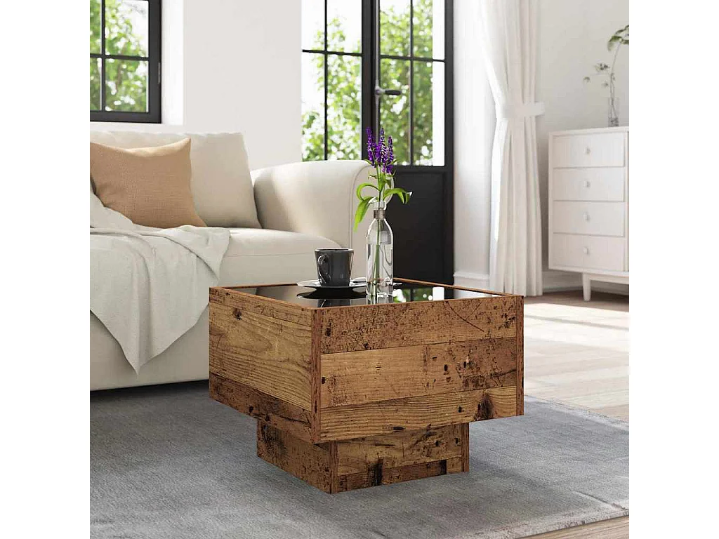 Couchtisch-Wohnzimmertisch-Beistelltische Altholz 40x40x30 cm Holzwerkstoff SHL88944