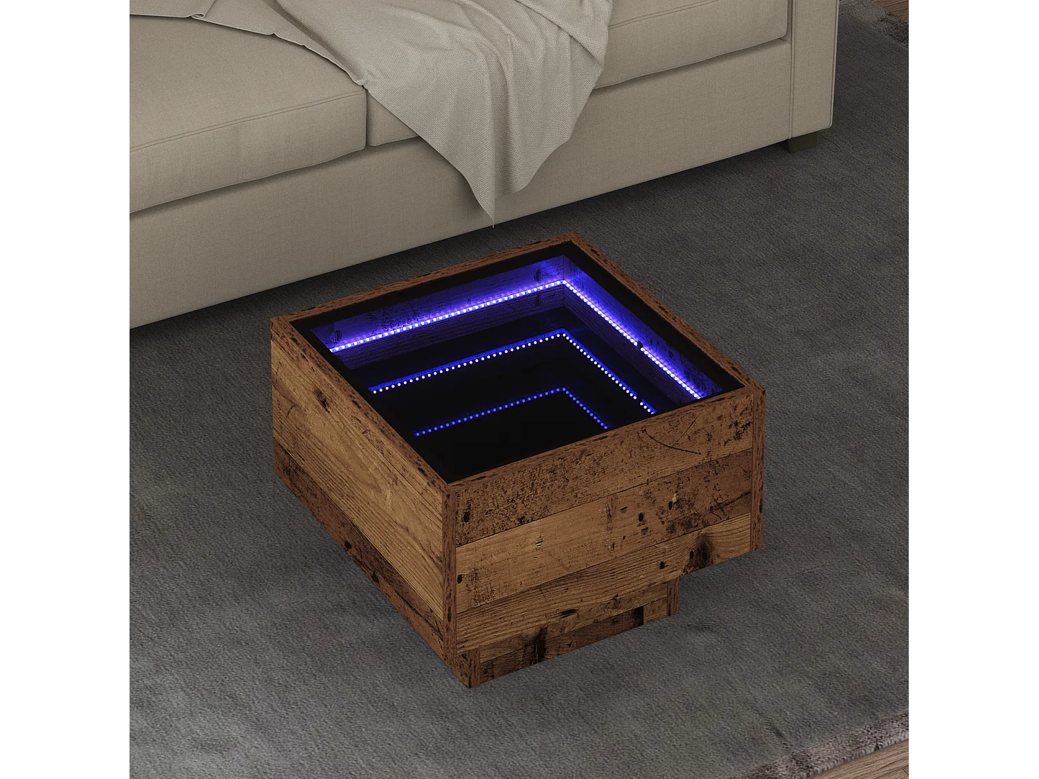 Couchtisch-Wohnzimmertisch-Beistelltische Altholz 40x40x30 cm Holzwerkstoff SHL88944