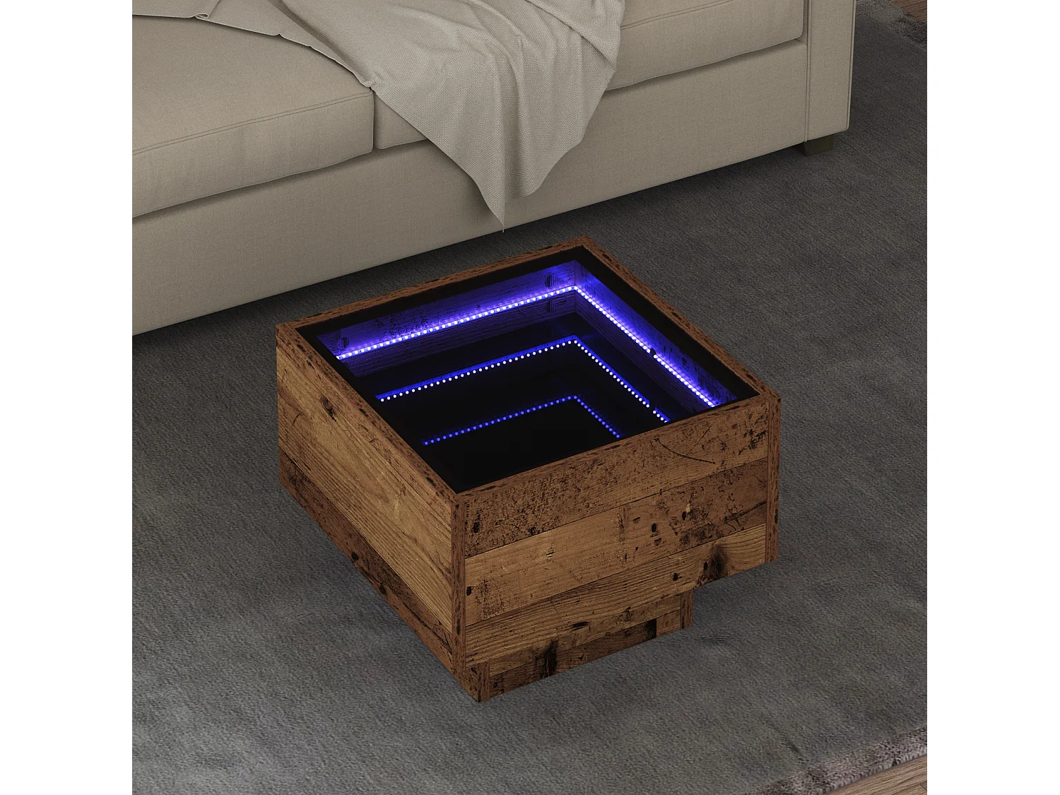 Couchtisch-Wohnzimmertisch-Beistelltische Altholz 40x40x30 cm Holzwerkstoff SHL88944