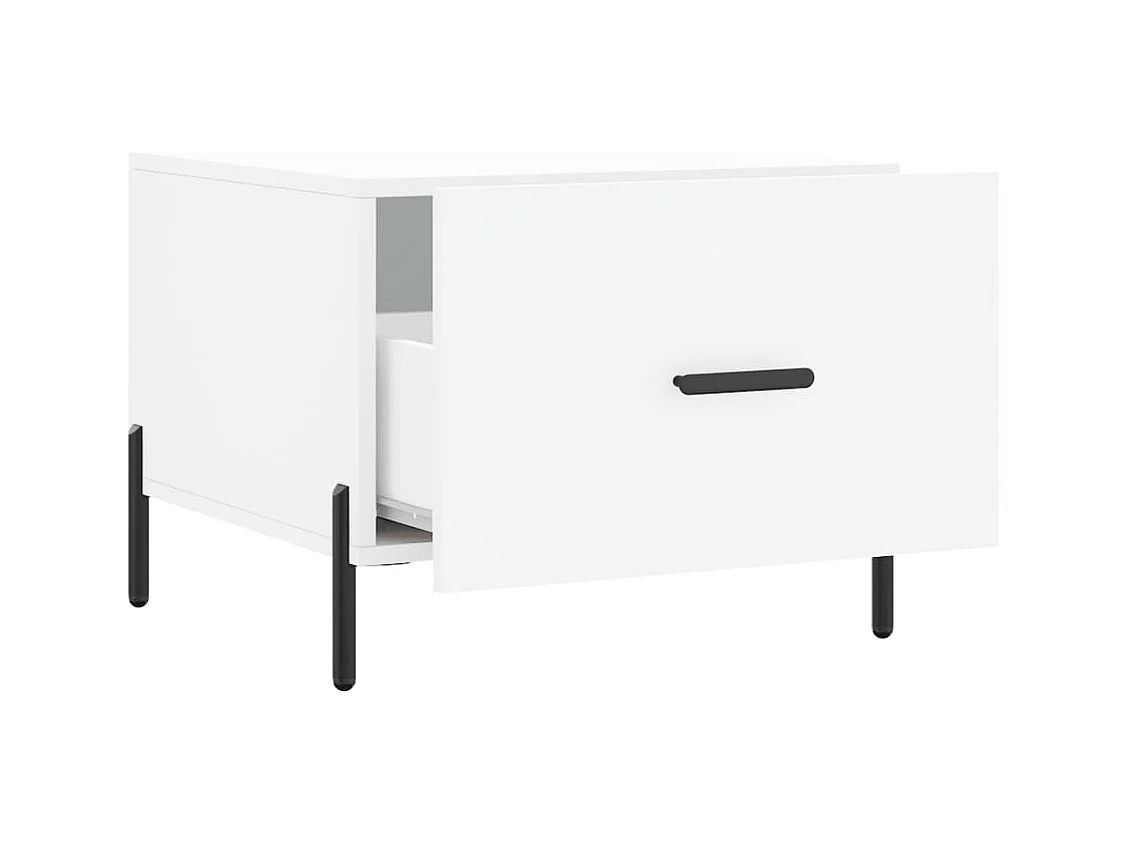 Salontafel | Woonkamertafel | Bijzettafel 50x50x40 cm bewerkt hout wit