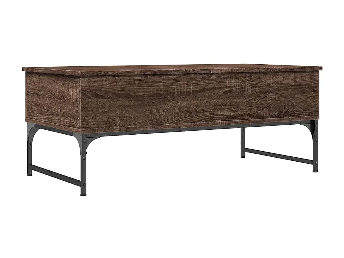 Couchtisch-Wohnzimmertisch-Beistelltische Braun Eichen-Optik 100x50x40 cm Holzwerkstoff Metall SHL21223
