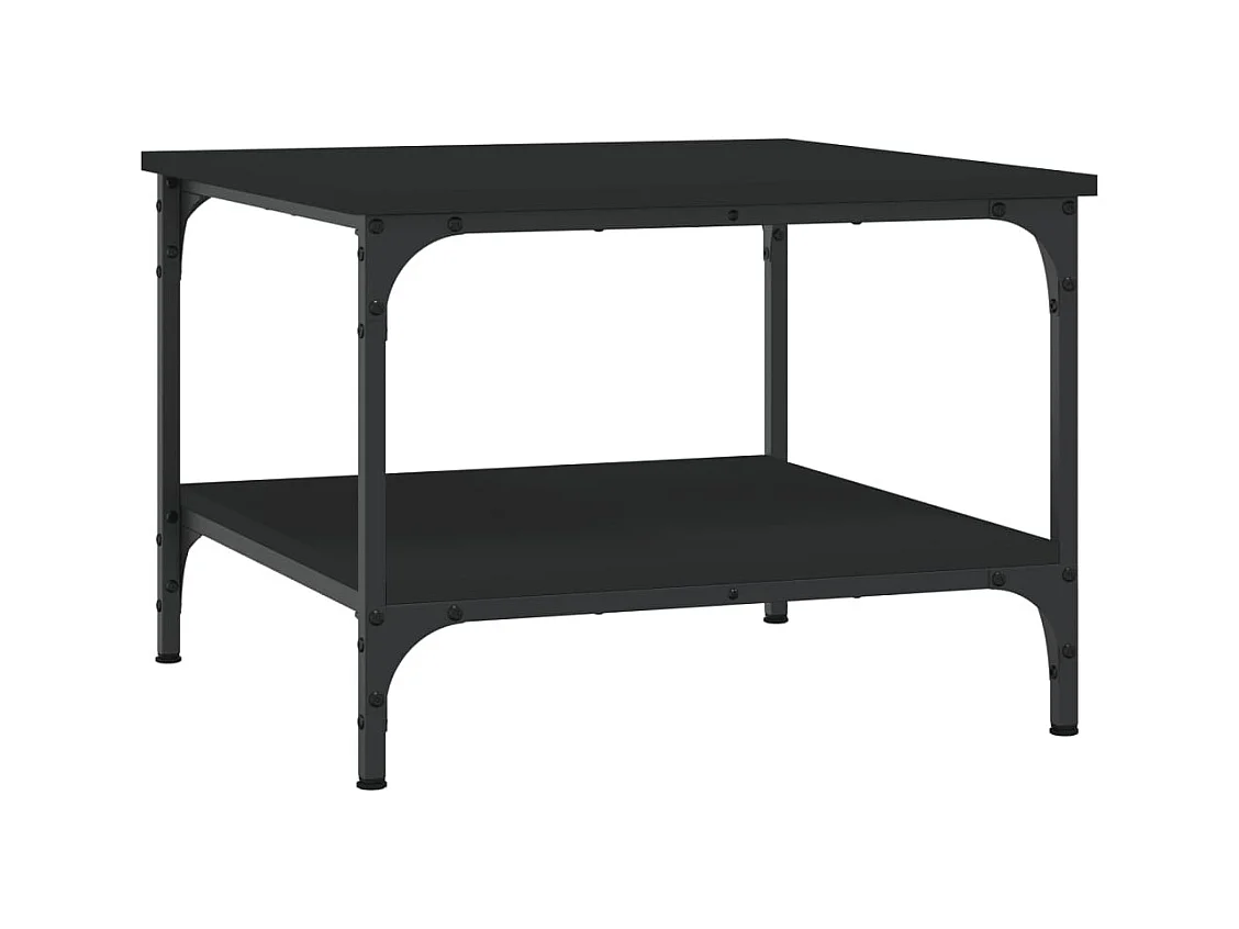 Mesa de centro | Mesa auxiliar y LED madera ingeniería roble ahumado 70x50x30cm SHL4832