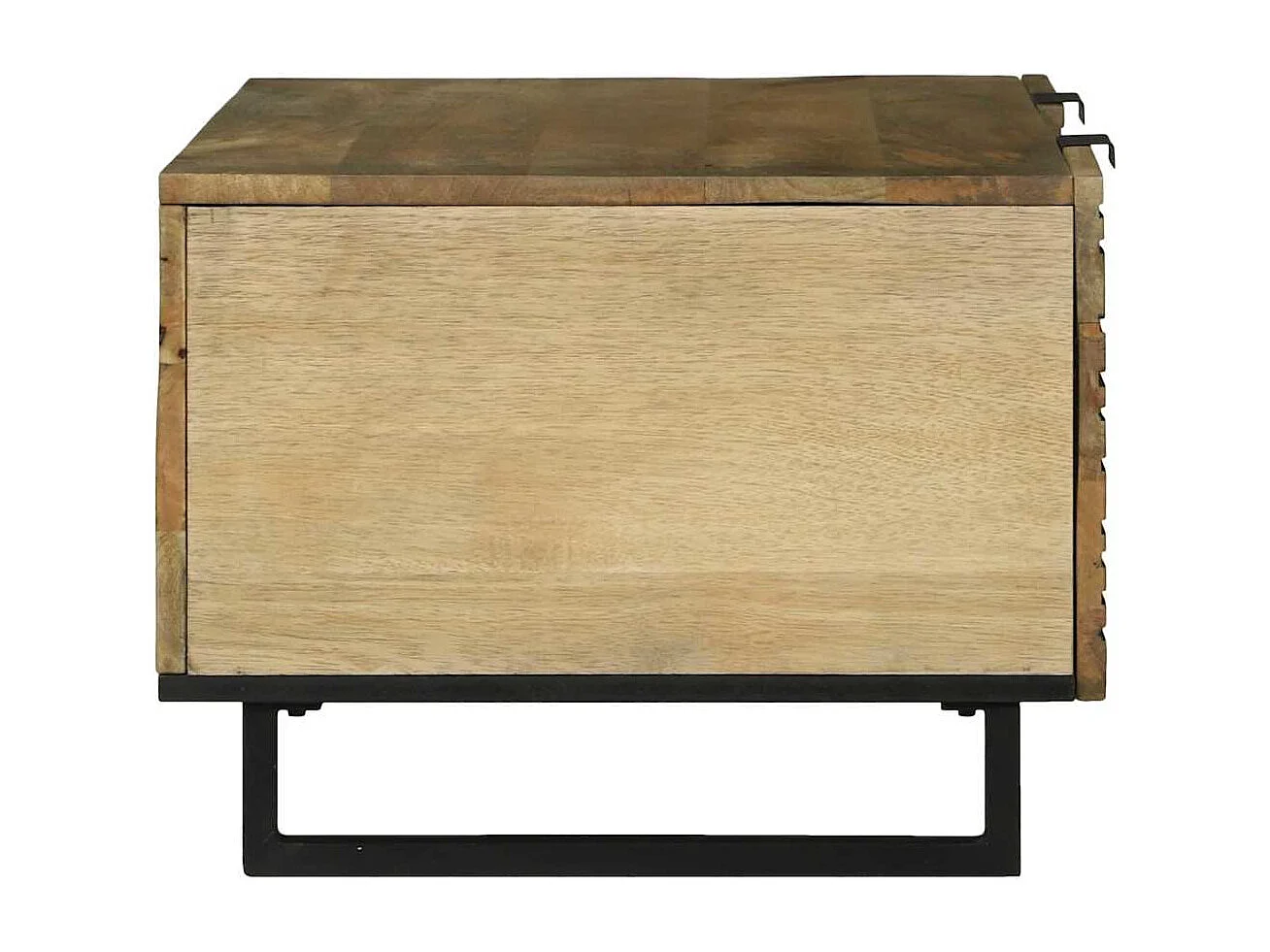 Couchtisch-Wohnzimmertisch-Beistelltische Braun und Schwarz 100x54x40 cm Massivholz Akazie SHL26664