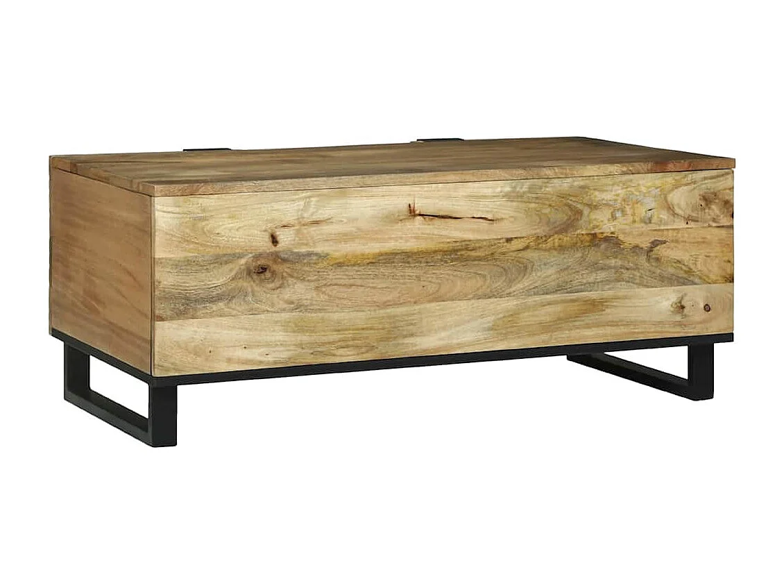 Couchtisch-Wohnzimmertisch-Beistelltische Braun und Schwarz 100x54x40 cm Massivholz Akazie SHL26664