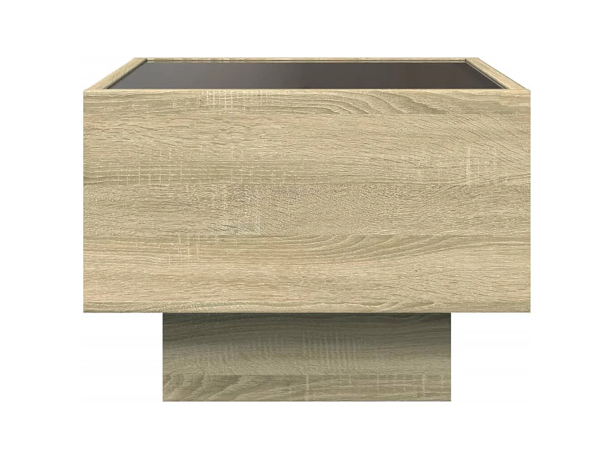 Mesa de centro-Mesa auxiliar madera contrachapada gris brillante 90x45x35 cm SHL3523