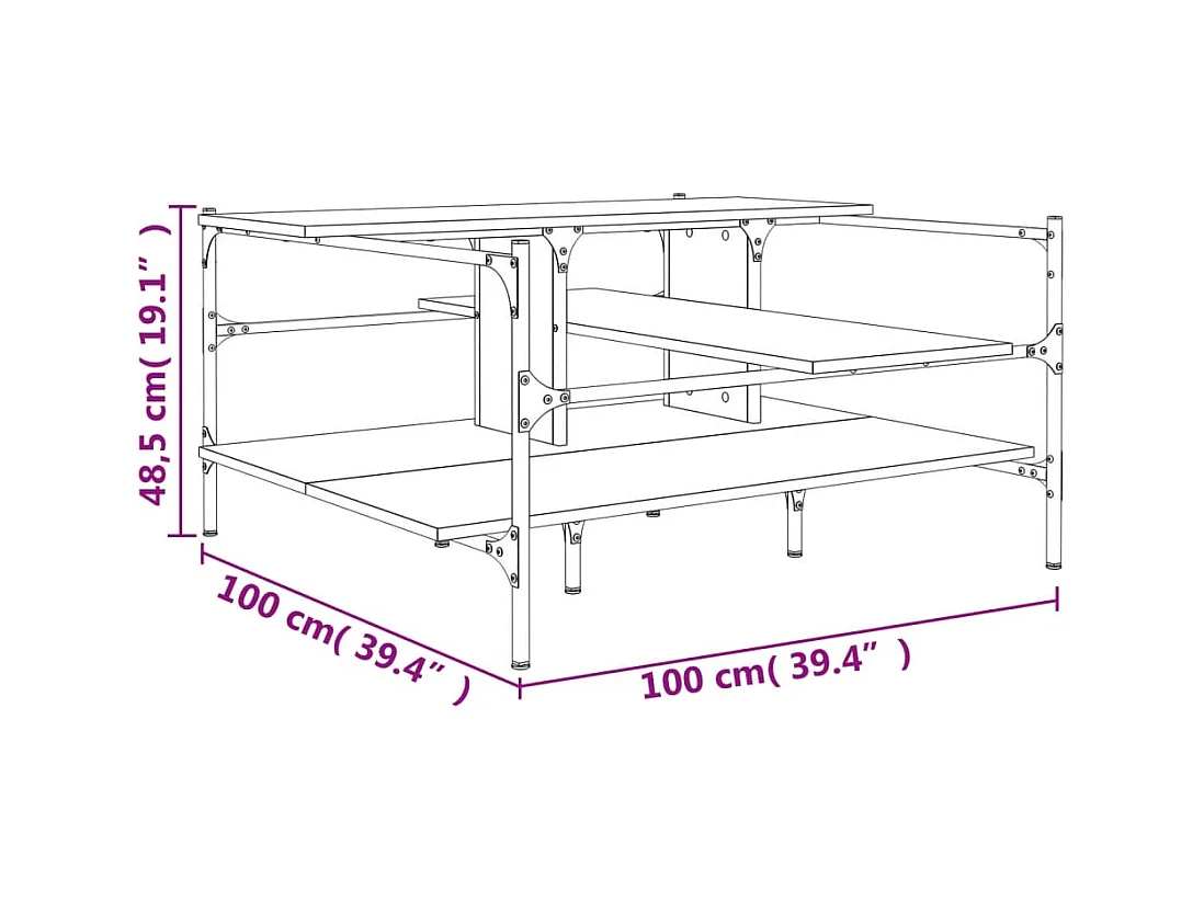 Mesa de centro-Mesa auxiliar de madera maciza mango 80x54x40 cm SHL729767