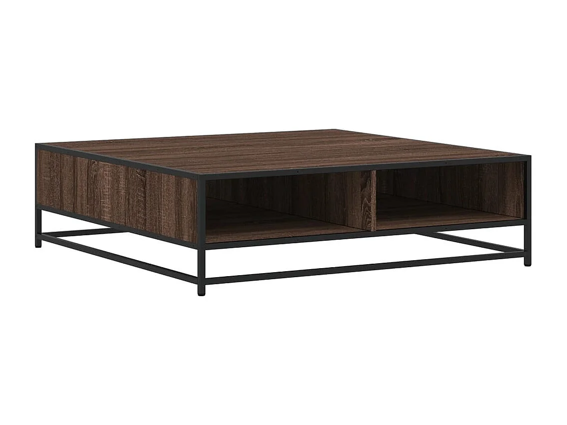 Couchtisch-Wohnzimmertisch-Beistelltische Braun Eichen-Optik 100x100x30cm Holzwerkstoff Metall SHL71759