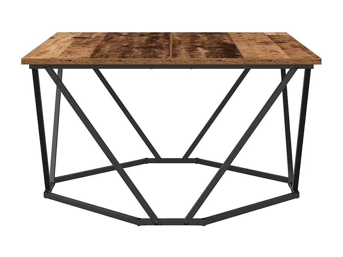 Salontafel | Koffietafel Oud hout 80 x 80 x 45 cm Engineered hout en staal