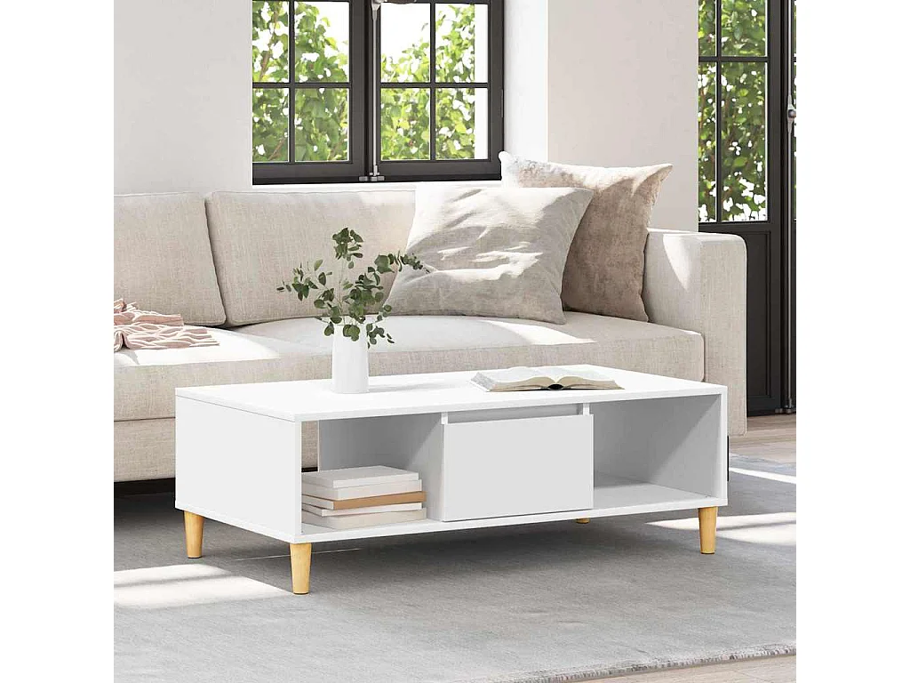 Table basse salon-Table d'appoint Blanc 102x55x35 cm SHL64924