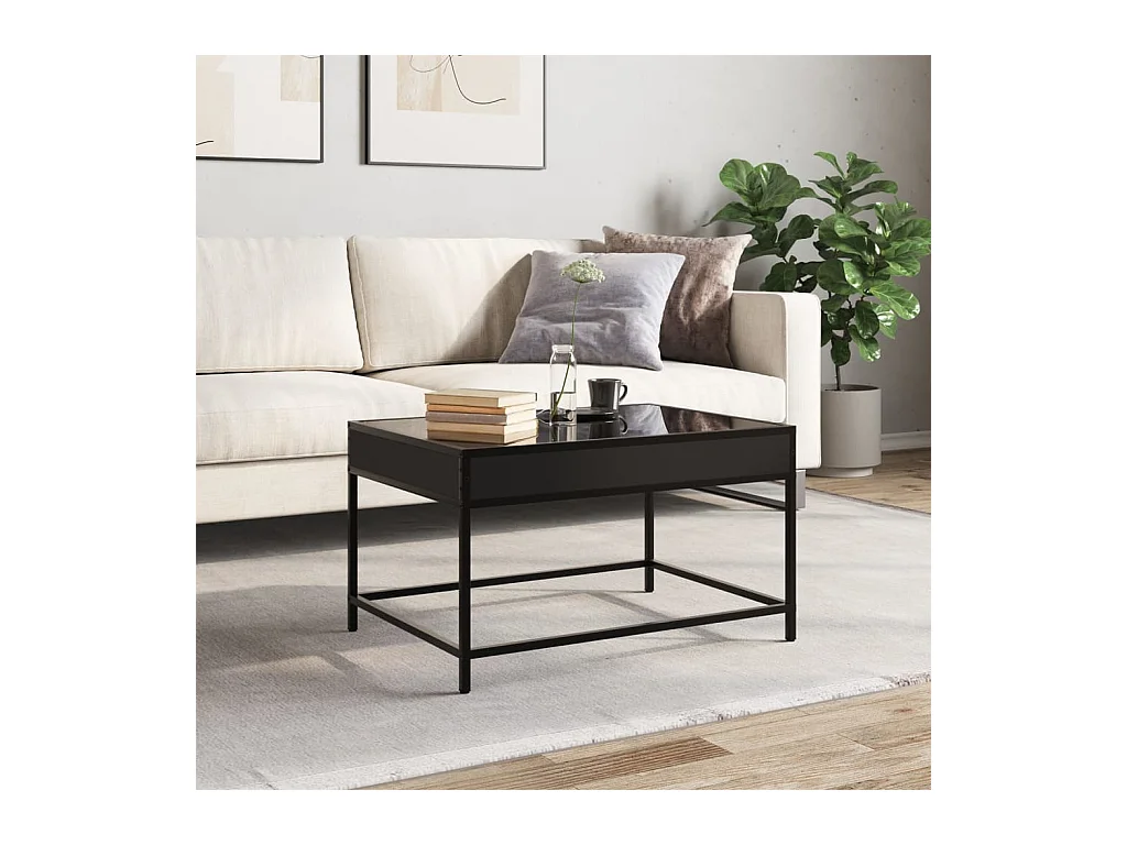 Mesa de centro-Mesa auxiliar madera de ingeniería negro 55,5x55x45 cm SHL279832