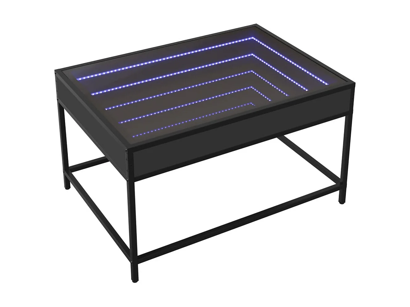 Couchtisch mit Infinity-LED | Beistelltische | Sofatisch Schwarz 70x50x41 cm SHL5322